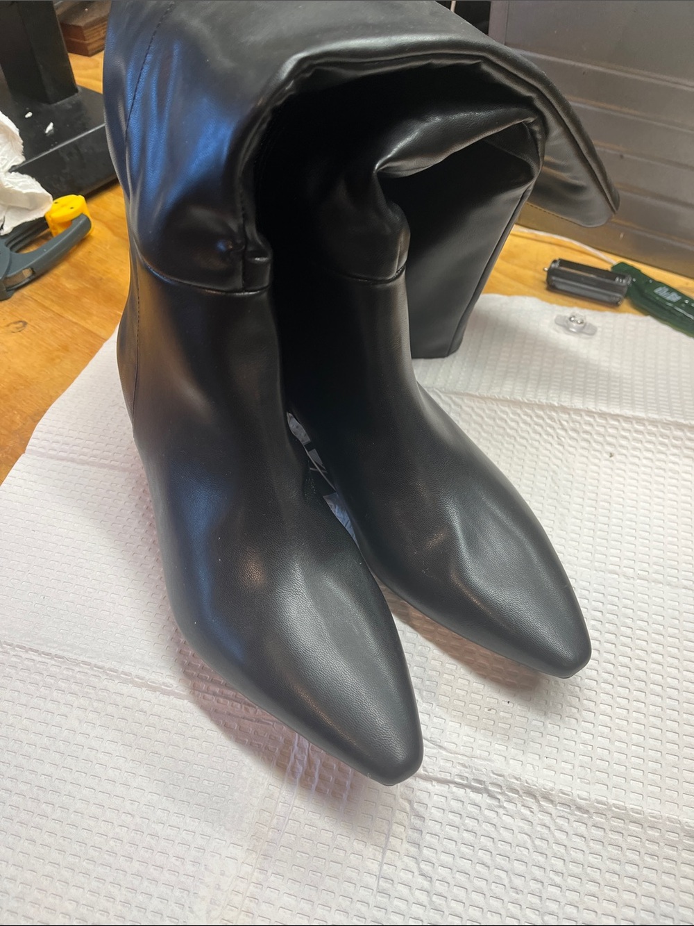 Target Black Pointed-Toe Knee-High Heeled Boots